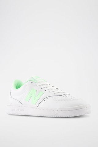 Baskets en cuir W80 - Blanc et vert fluo