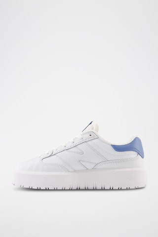Baskets plateformes en cuir 302 - Blanc et bleu
