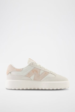 Baskets plateformes en nubuck 302 - Blanc et rose