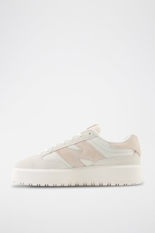 Baskets plateformes en nubuck 302 - Blanc et rose