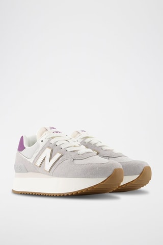 Baskets plateformes en cuir 574 - Gris