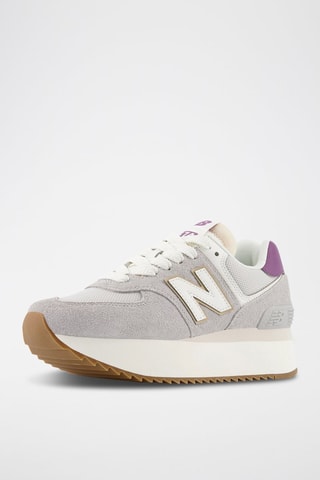 Baskets plateformes en cuir 574 - Gris