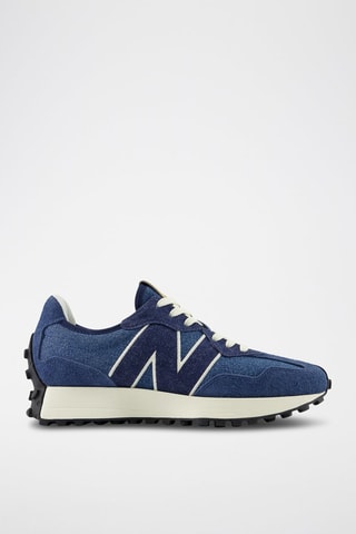 Baskets en nubuck et jean 327 - Bleu