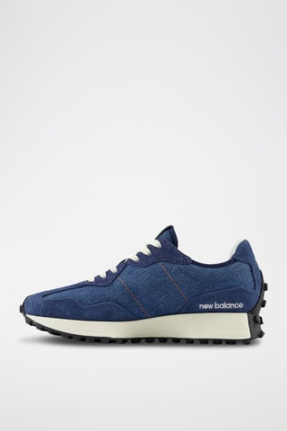 Baskets en nubuck et jean 327 - Bleu