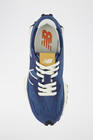 Baskets en nubuck et jean 327 - Bleu