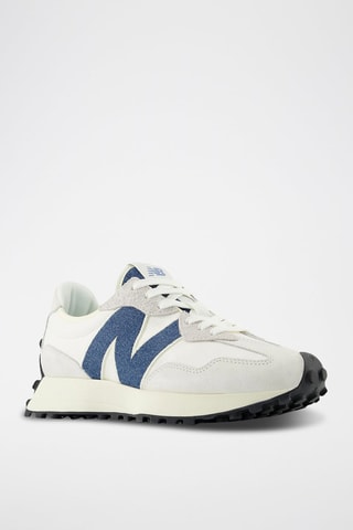 Baskets en nubuck 327 - Blanc et bleu