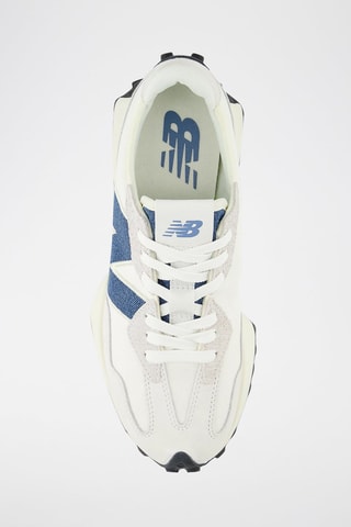 Baskets en nubuck 327 - Blanc et bleu
