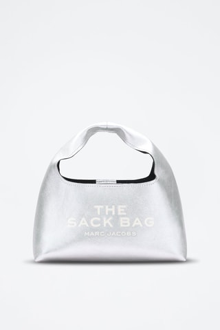Sac à main en cuir The Mini Sack - Argenté et blanc