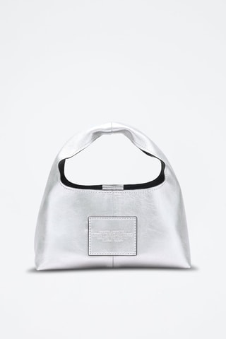 Sac à main en cuir The Mini Sack - Argenté et blanc