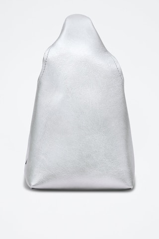 Sac à main en cuir The Mini Sack - Argenté et blanc