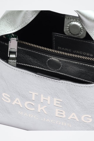 Sac à main en cuir The Mini Sack - Argenté et blanc