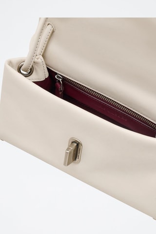 Sac porté épaule en cuir The Mini Dual - Ecru