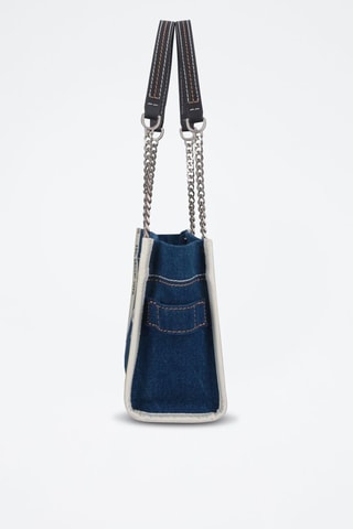 Sac porté épaule en jean The Denim Chain - Bleu cobalt