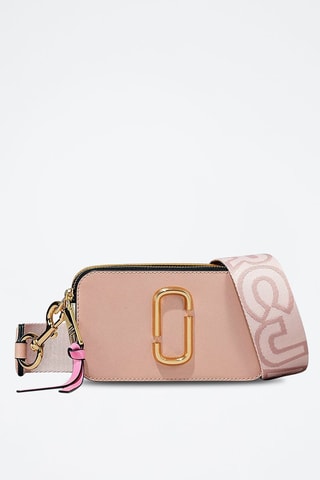 Sac bandoulière en cuir The Snapshot - Saumon et blanc