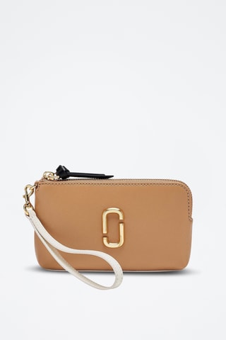 Pochette en cuir saffiano - Camel