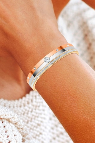 3 pulseiras rígidas 
Prateado e dourado