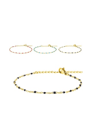 3 pulseiras - Banhadas em ouro fino amarelo - Cores à escolha
