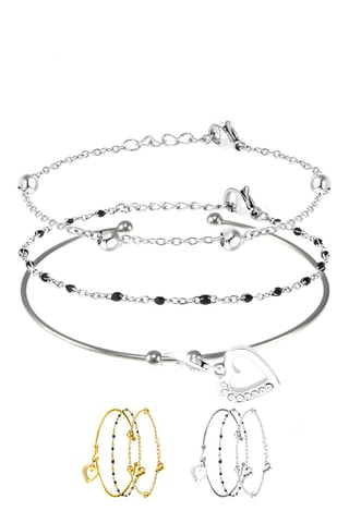 Pulseira, conta e 2 braceletes 
Cristais austríacos - Cor à escolha