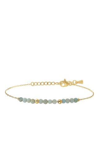 Pulseira banhada a ouro amarelo fino - Pedra à escolha - Amazonita / Quartzo branco / Turmalina