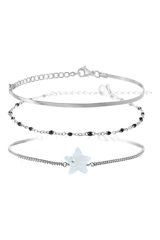 3 pulseiras - Prateado