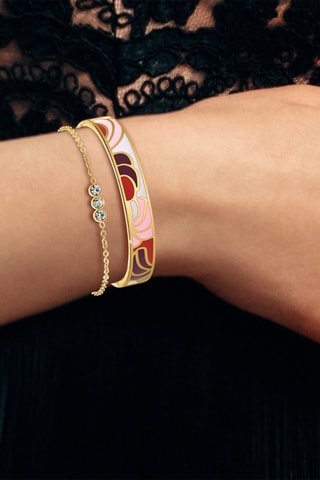 Pulseira e pulseira rígida banhada a ouro fino amarelo