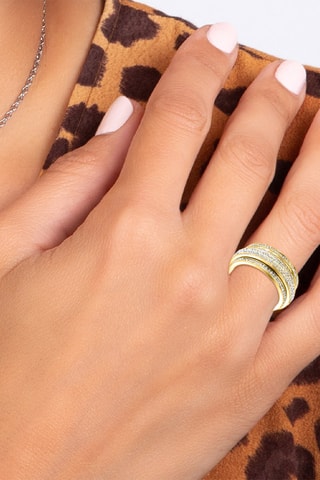 Anel folheado a ouro fino amarelo