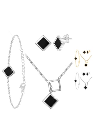 Conjunto Prateado e preto