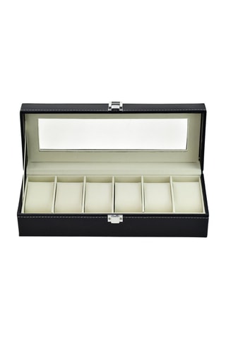 Caixa de relógios - 6 compartimentos Preto