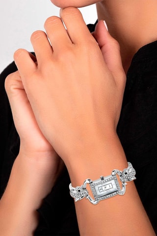 Relógio de quartzo em aço Cristais de Boémia