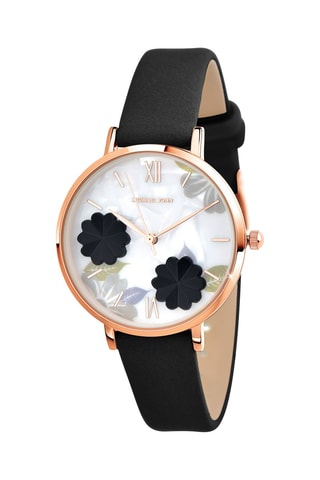 Relógio de quartzo em couro sintético 
Preto