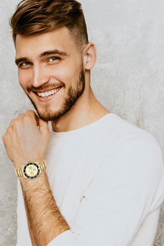 Relógio de quartzo em metal - Dourado