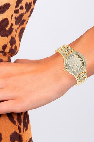 Relógio de quartzo em aço Cristais da Boémia