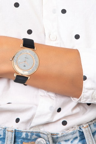 Relógio de quartzo em couro Preto