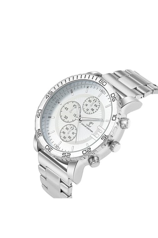 Relógio de quartzo em metal Prateado