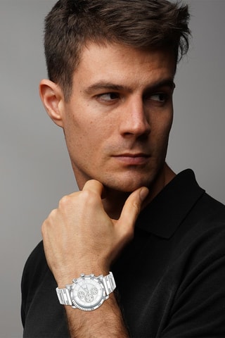 Relógio de quartzo em metal Prateado