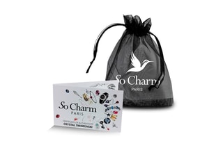 Relógio de quartzo em couro com cristais Swarovski - Branco