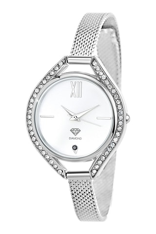 Relógio de quartzo em metal Diamante e cristais da Boémia