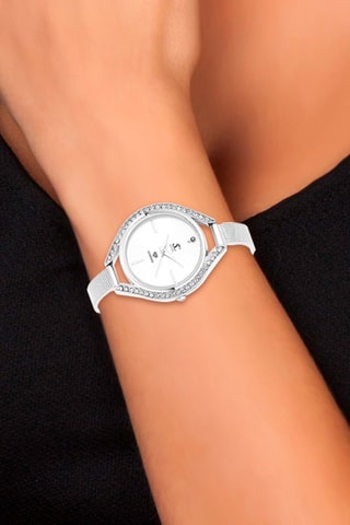 Relógio de quartzo em metal Diamante e cristais da Boémia