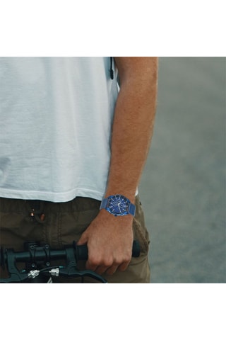 Relógio de quartzo em metal - Cronógrafo - Azul