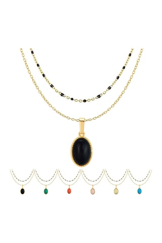 2 colares 
Banhados a ouro amarelo fino e pedra preciosa à escolha