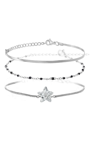 3 pulseiras - Prateado