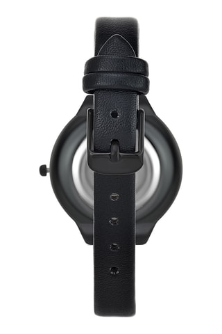 Relógio de quartzo em sintético e diamante - Preto