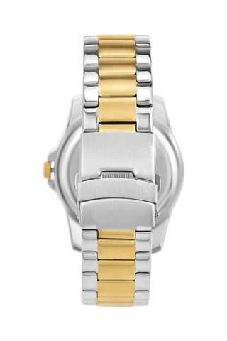 Relógio de quartzo em aço - Cronógrafo - Dourado e prateado