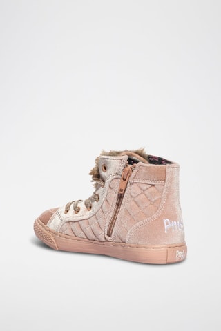 Bottines en velours Baby Like - Rose poudré