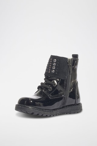 Bottines en cuir verni Play casual - Noir