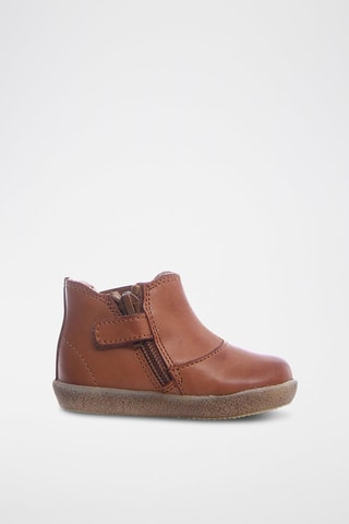 Leren Enkellaarzen - Camel