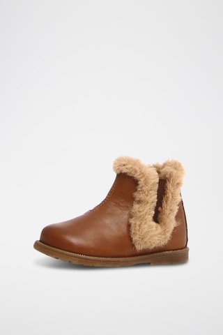 Bottines fourrées en cuir nappa Winter - Marron