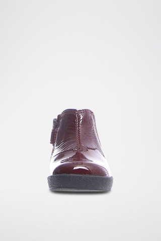 Bottines en cuir verni Calvin - Bordeaux