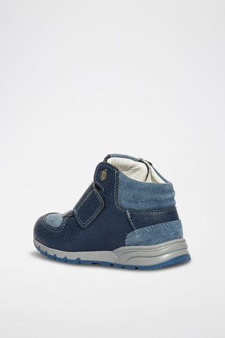 Baskets montantes en cuir Baby float - Bleu marine