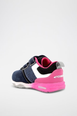 Leren Sneakers Baby Float - Marineblauw en roze